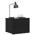 Mesita de noche madera contrachapada negro 40x30x30 cm