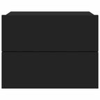 Mesita de noche madera contrachapada negro 40x30x30 cm