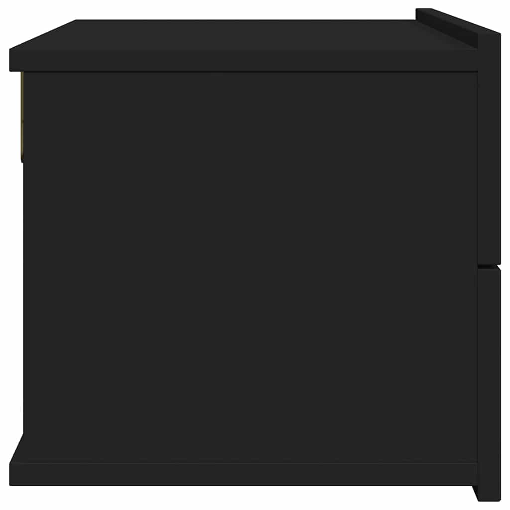 Mesita de noche madera contrachapada negro 40x30x30 cm