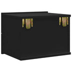 Mesita de noche madera contrachapada negro 40x30x30 cm