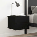 Mesita de noche madera contrachapada negro 40x30x30 cm