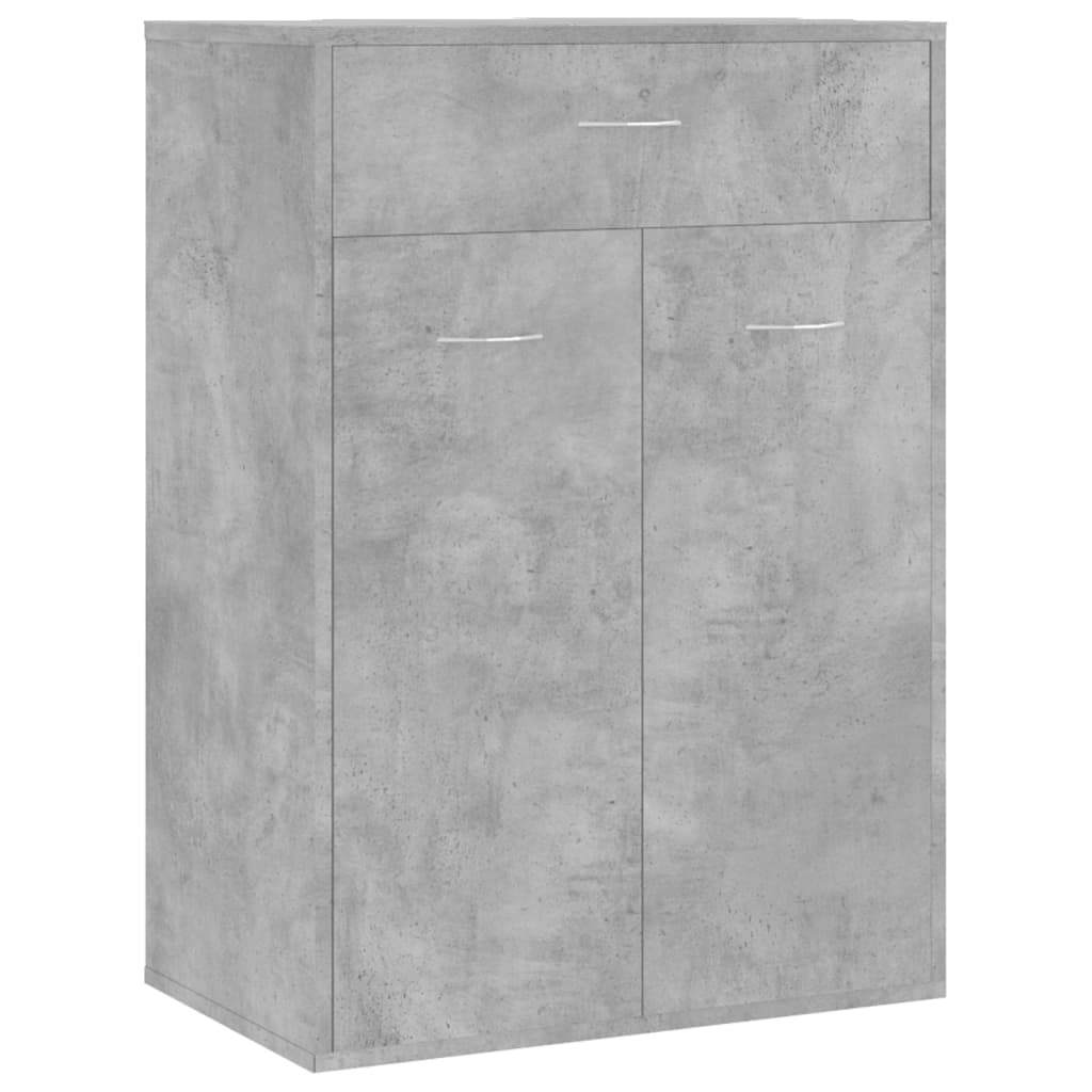Zapatero de contrachapada gris hormigón 60x35x84 cm