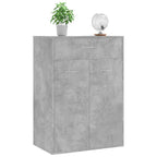 Zapatero de contrachapada gris hormigón 60x35x84 cm