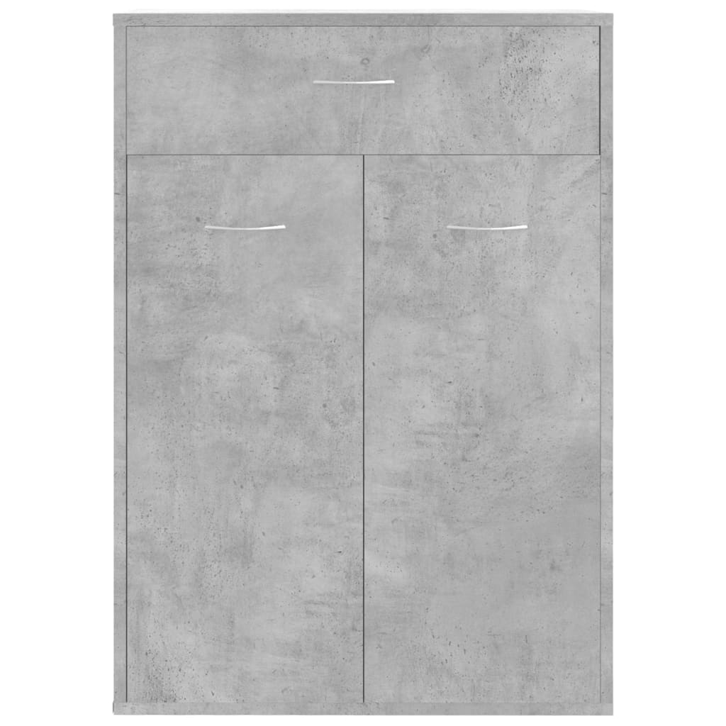 Zapatero de contrachapada gris hormigón 60x35x84 cm