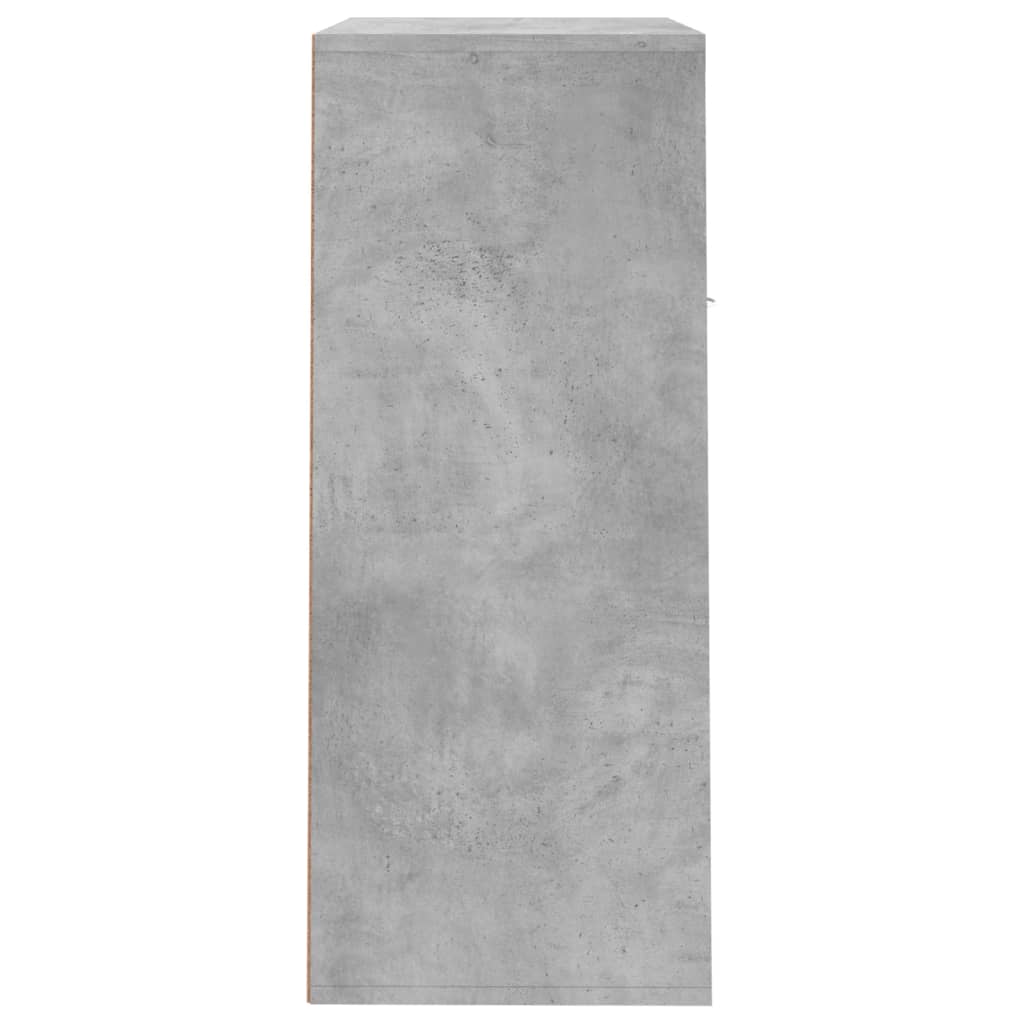 Zapatero de contrachapada gris hormigón 60x35x84 cm