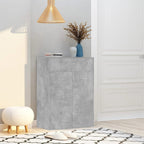 Zapatero de contrachapada gris hormigón 60x35x84 cm