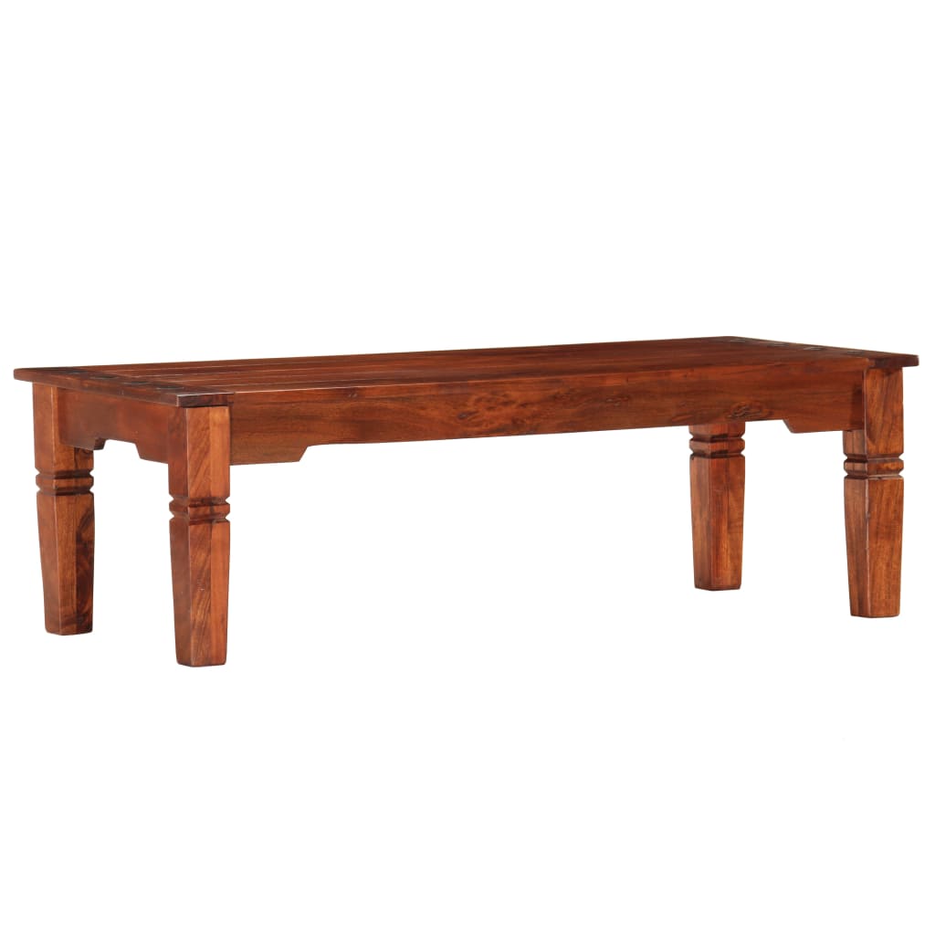 Mesa de centro de madera maciza de acacia 110x50x35 cm