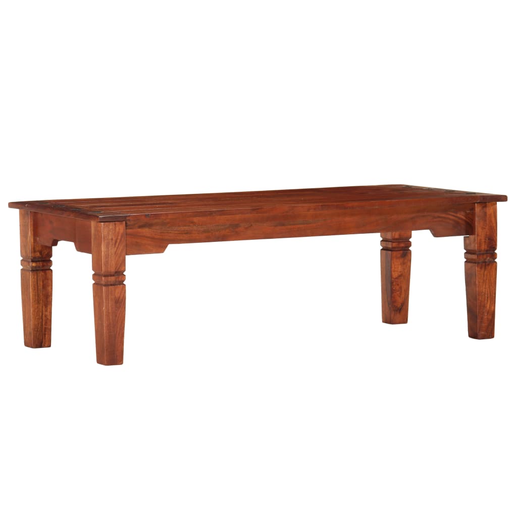 Mesa de centro de madera maciza de acacia 110x50x35 cm