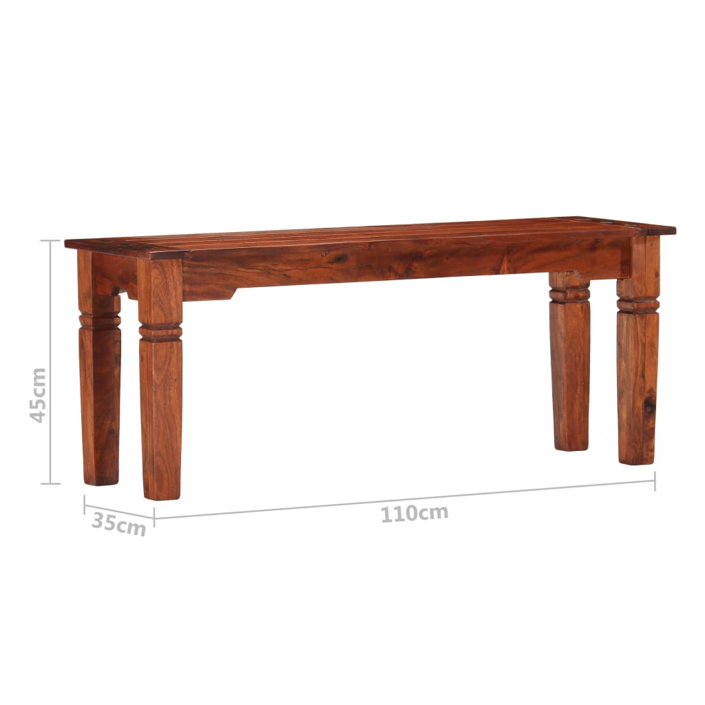 Banco de madera maciza de acacia 110 cm