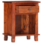 Mesita de noche de madera maciza de acacia 40x30x50 cm
