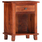Mesita de noche de madera maciza de acacia 40x30x50 cm