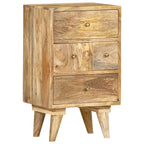 Mesita de noche de madera maciza de mango 36x30x60 cm