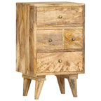 Mesita de noche de madera maciza de mango 36x30x60 cm
