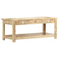 Hand-painted solid mango wood coffee table 110x50x45 cm