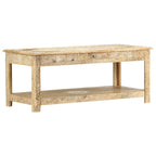 Mesa de centro pintada a mano madera maciza mango 110x50x45 cm