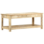 Mesa de centro pintada a mano madera maciza mango 110x50x45 cm