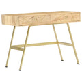 Escritorio con cajones de madera maciza de mango 100x55x75 cm