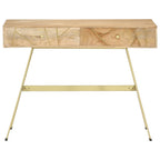 Escritorio con cajones de madera maciza de mango 100x55x75 cm