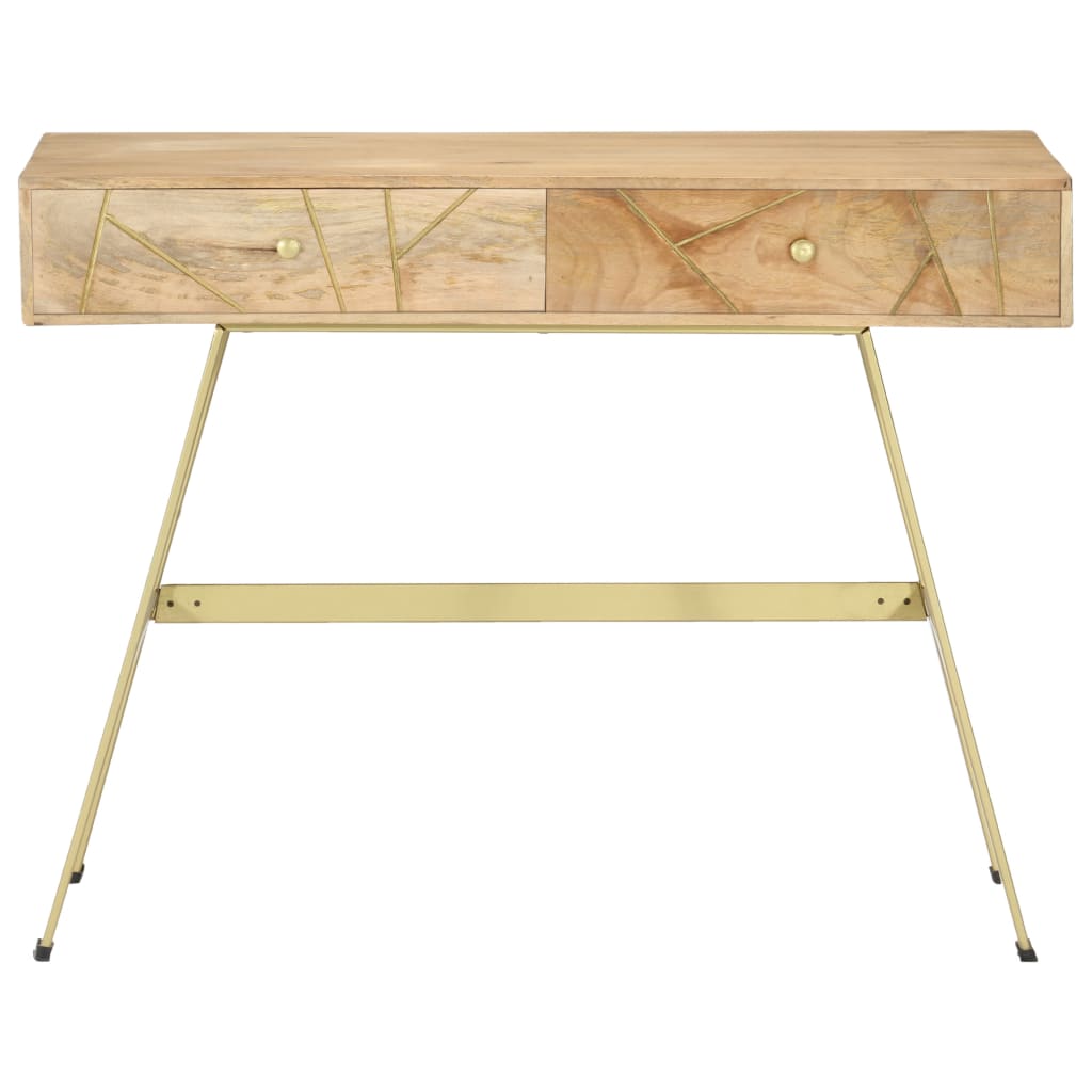 Escritorio con cajones de madera maciza de mango 100x55x75 cm