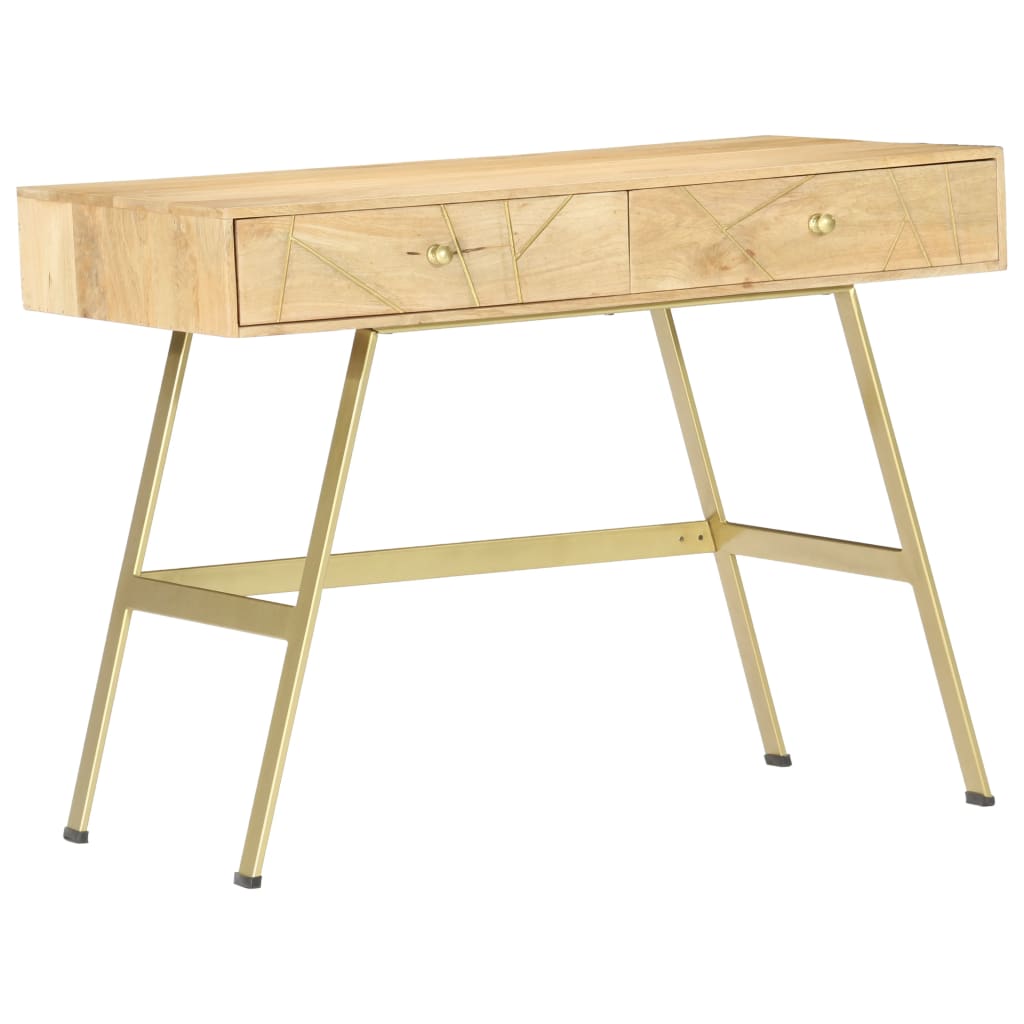 Escritorio con cajones de madera maciza de mango 100x55x75 cm