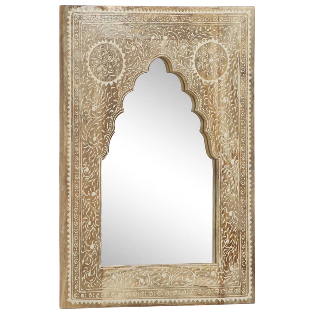 Espejo pintado a mano de madera maciza de mango 40x55 cm