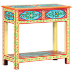 Mesa consola pintada a mano madera maciza de mango 80x35x75 cm