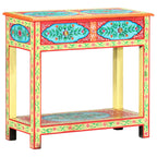 Mesa consola pintada a mano madera maciza de mango 80x35x75 cm