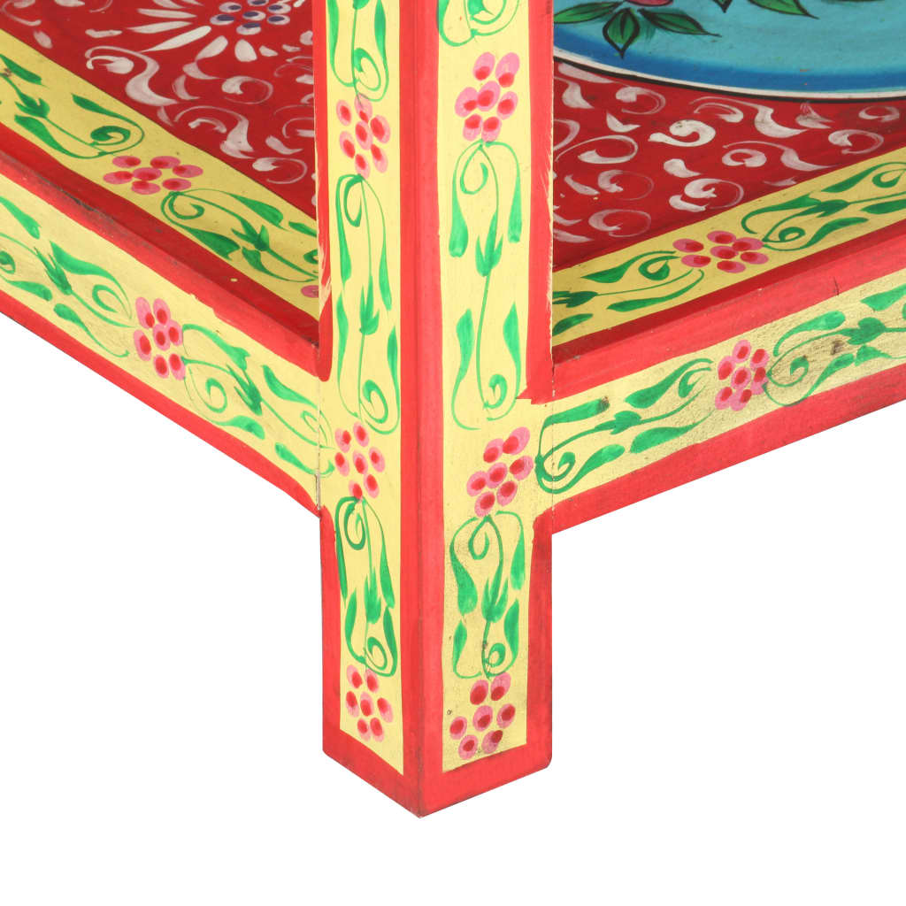Mesa consola pintada a mano madera maciza de mango 80x35x75 cm