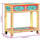 Mesa consola pintada a mano madera maciza de mango 80x35x75 cm