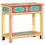 Mesa consola pintada a mano madera maciza de mango 80x35x75 cm