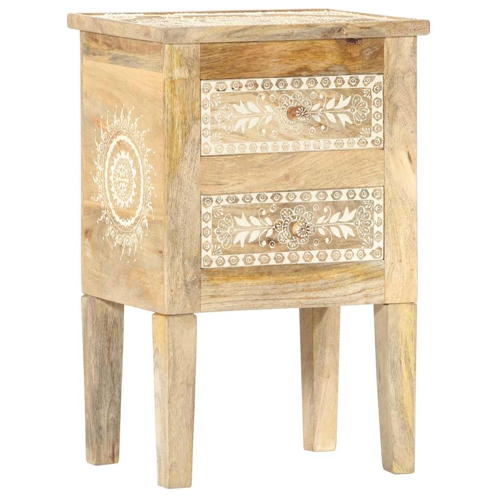 Mesita de noche pintada a mano madera maciza mango 40x30x60 cm