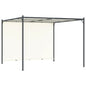 Pérgola con tejado ajustable acero color blanco crema 3x3 m