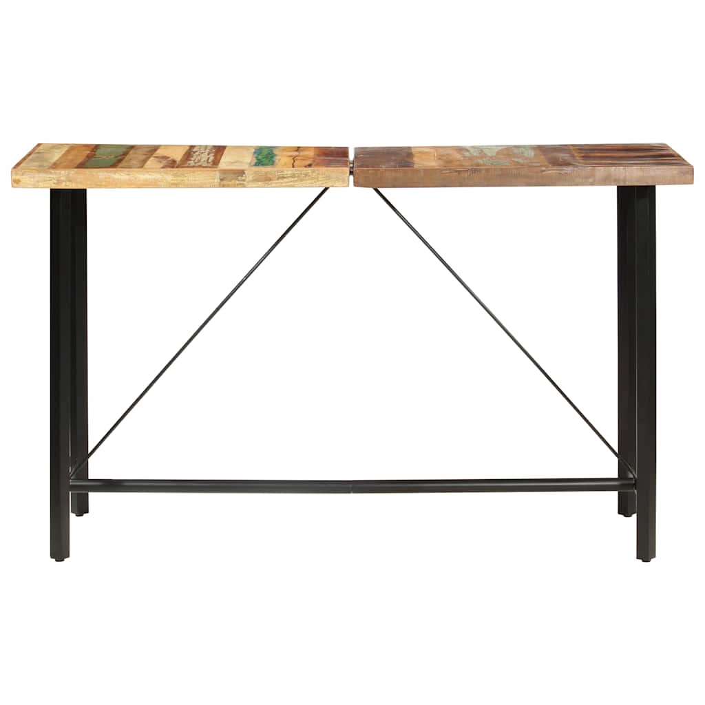 Mesa alta de cocina de madera maciza reciclada 180x70x107 cm
