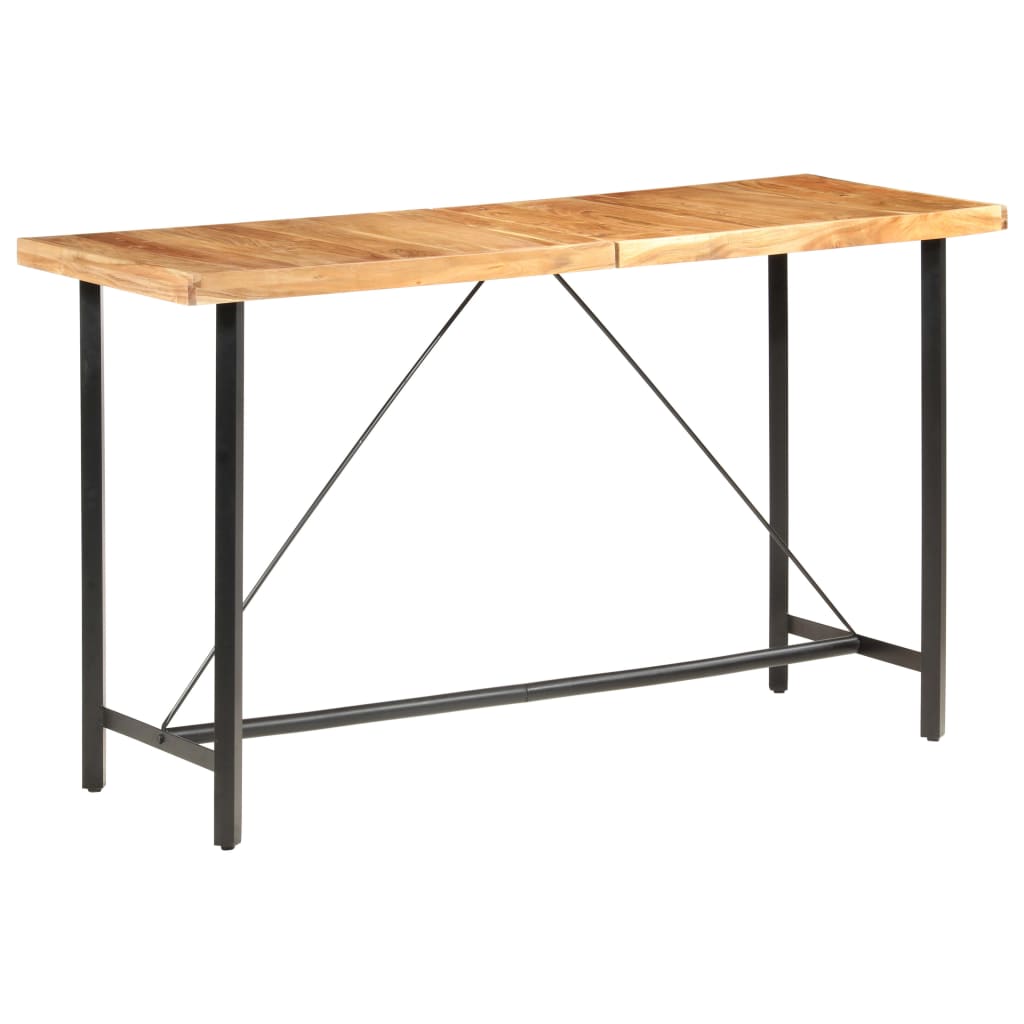 Mesa alta de cocina de madera maciza de acacia 180x70x107 cm
