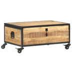 Mesa de centro de madera maciza de mango 70x50x33 cm