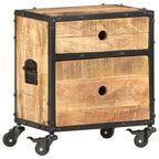 Mesita de noche de madera de mango rugosa 40x30x50 cm