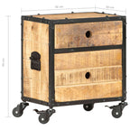 Mesita de noche de madera de mango rugosa 40x30x50 cm