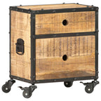 Mesita de noche de madera de mango rugosa 40x30x50 cm