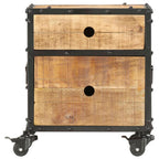 Mesita de noche de madera de mango rugosa 40x30x50 cm