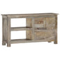 Mueble de TV de madera maciza de mango 100x30x55 cm
