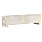 Mueble de TV de madera maciza de mango blanco 140x30x35 cm