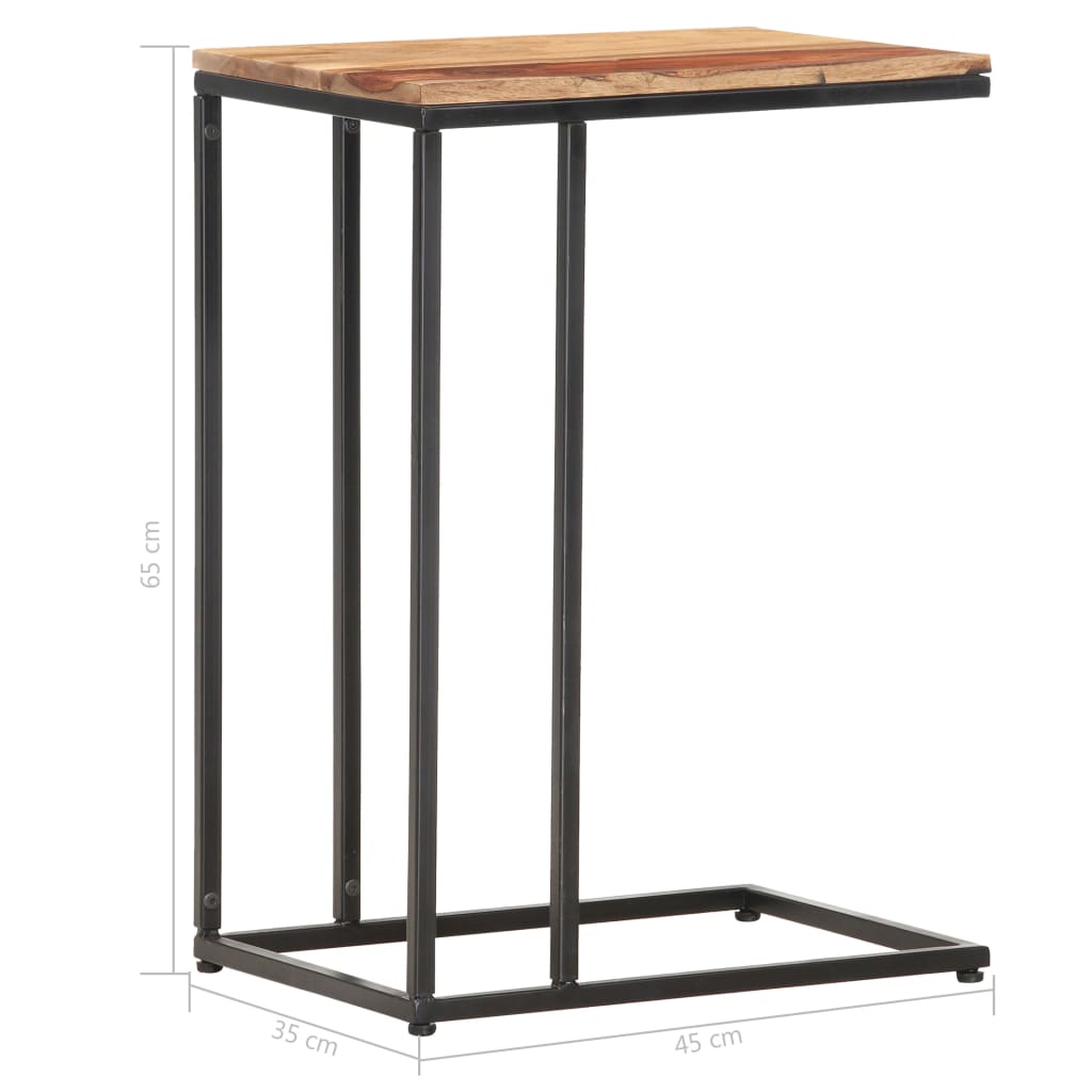 Mesa auxiliar de madera maciza 35x45x65 cm