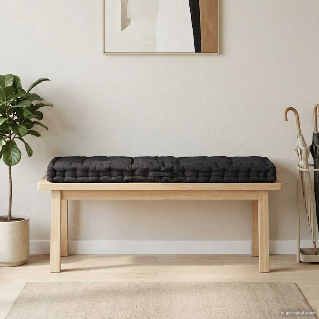Light blue cotton pallet cushion 120x40x7 cm