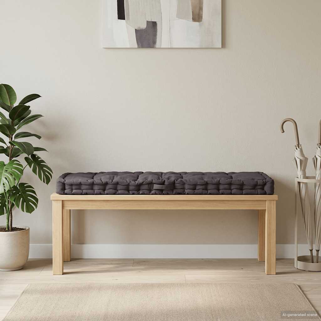 Light blue cotton pallet cushion 120x40x7 cm