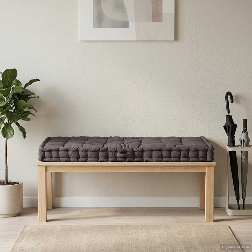 Light blue cotton pallet cushion 120x40x7 cm