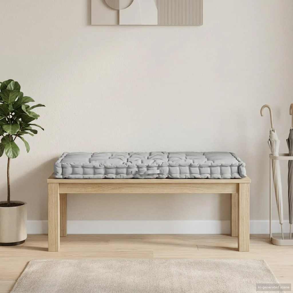 Light blue cotton pallet cushion 120x40x7 cm