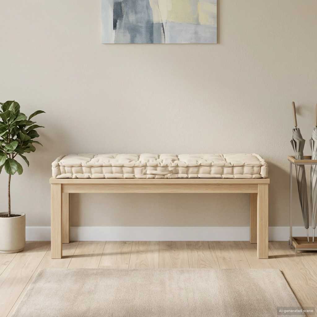 Light blue cotton pallet cushion 120x40x7 cm