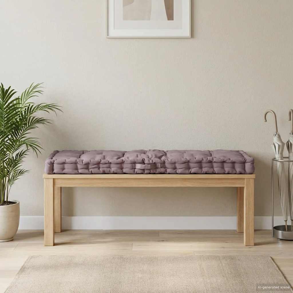 Light blue cotton pallet cushion 120x40x7 cm