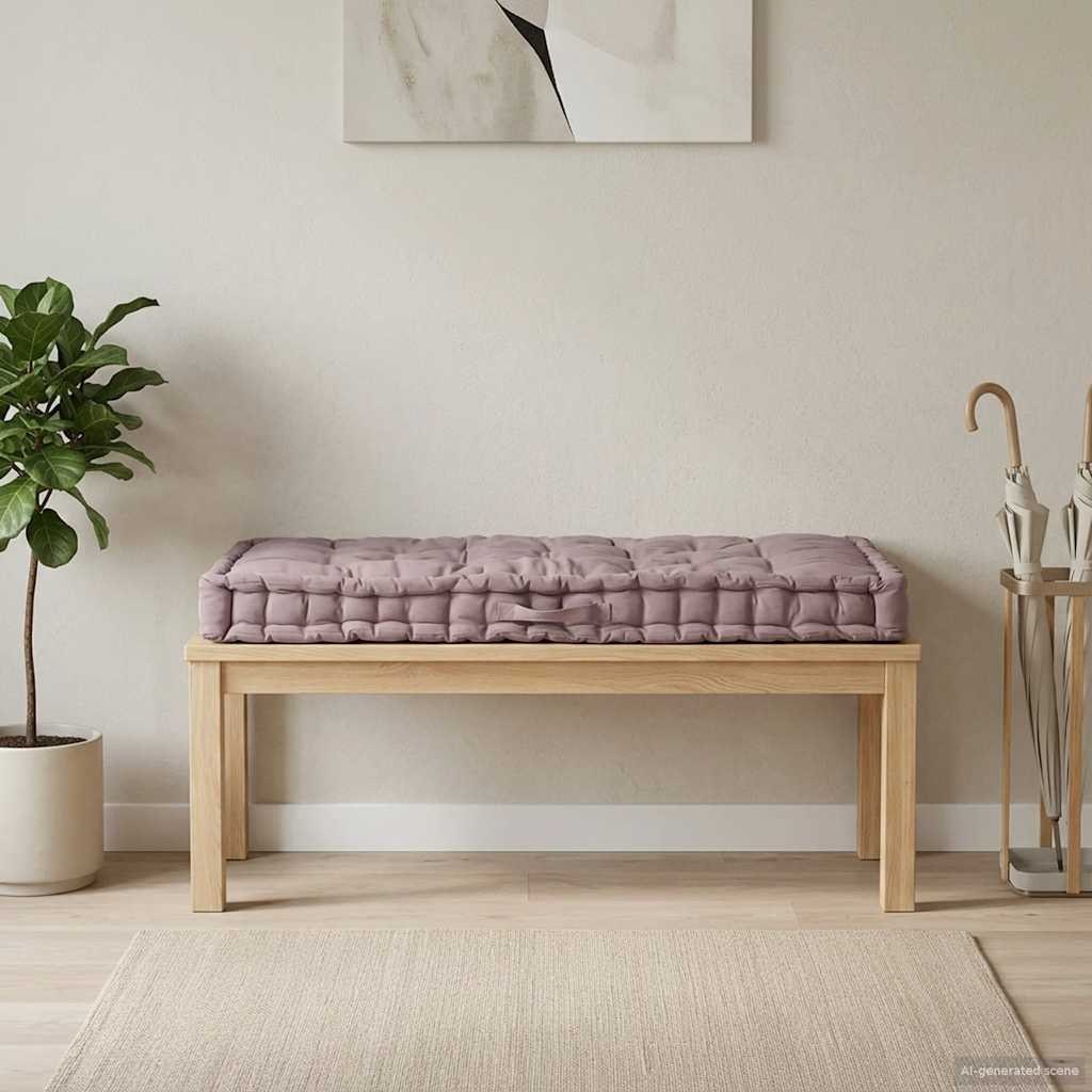 Light blue cotton pallet cushion 120x40x7 cm