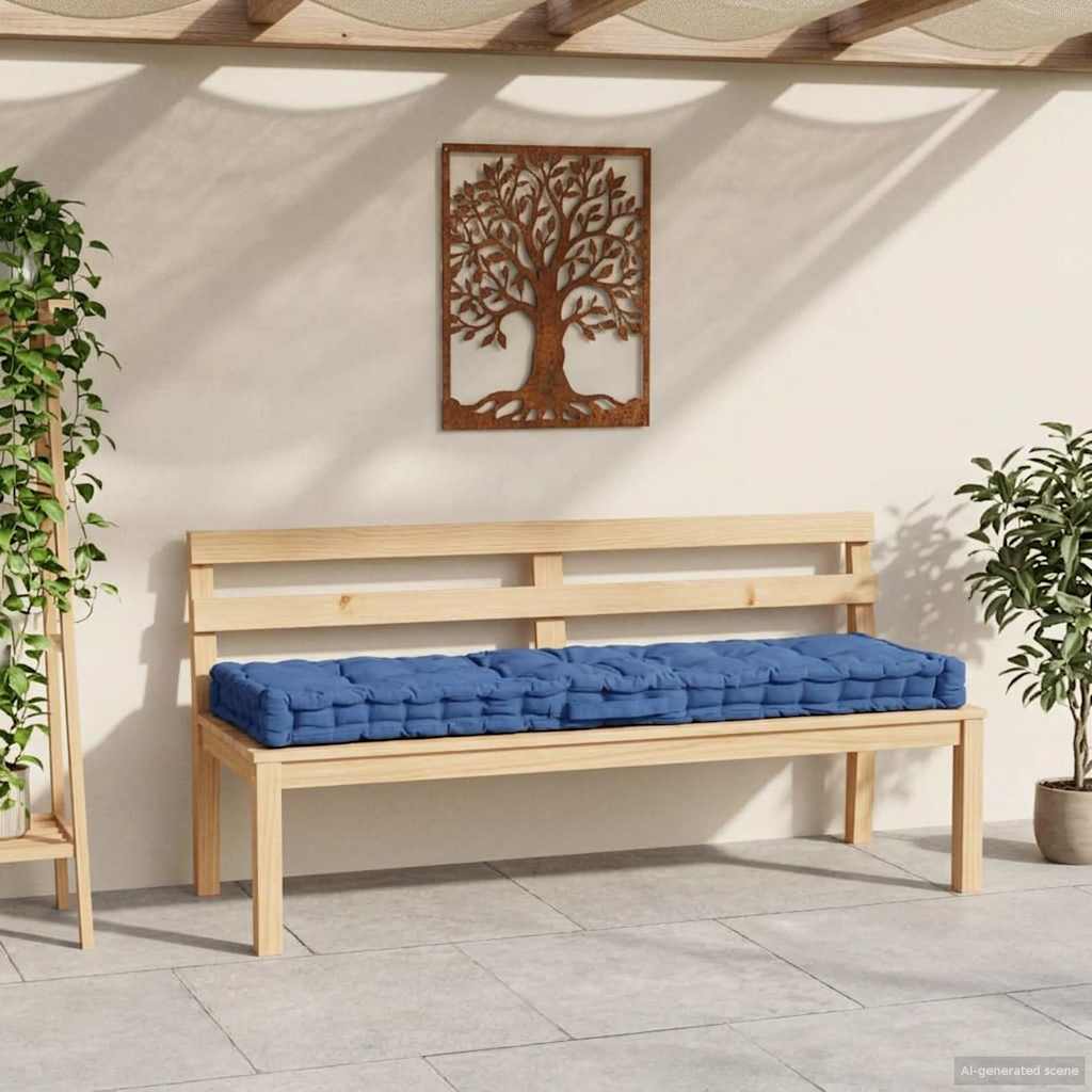 Cojín para palés algodón azul claro 120x40x7 cm